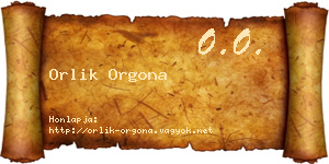 Orlik Orgona névjegykártya